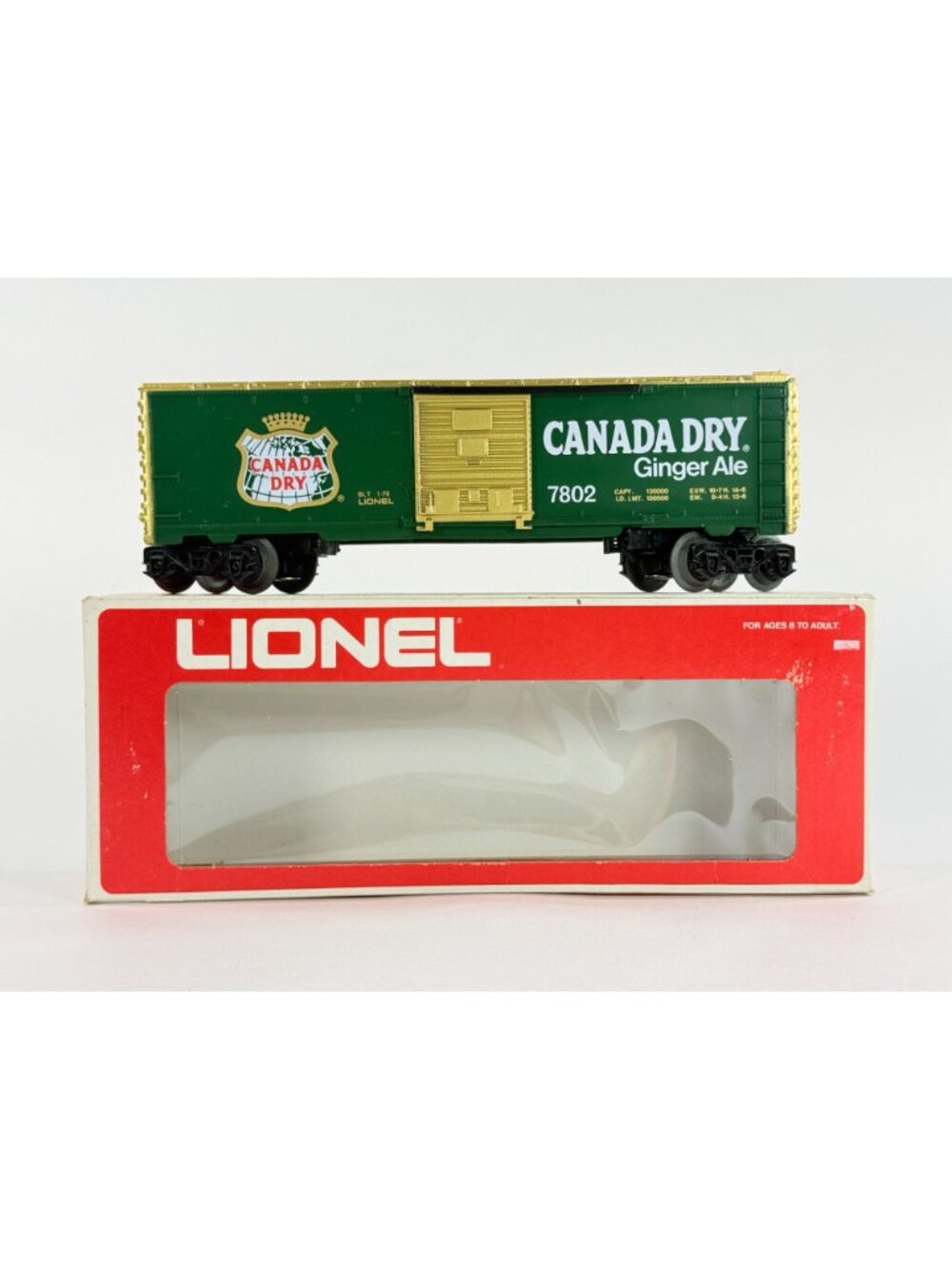 Vintage Lionel 6-7802 Canada Dry Boxcar O Gauge Green Gold Advertising w/Box - Picture 2 of 9